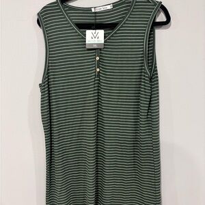Michelle Mae Green Striped Women's Top - 1X